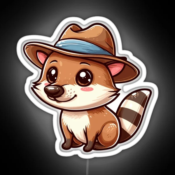 Bandicoot With Hat RGB Neon Sign