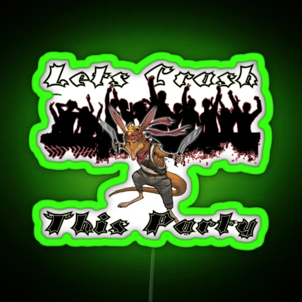 Bando Bandicoot Lets Crash This Party RGB Neon Sign
