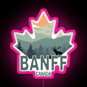 Banff Canada Canadian Rockies RGB Neon Sign