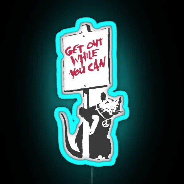 Banksy Art Rat RGB Neon Sign