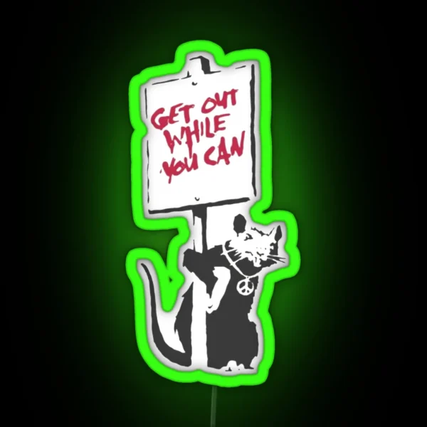 Banksy Art Rat RGB Neon Sign