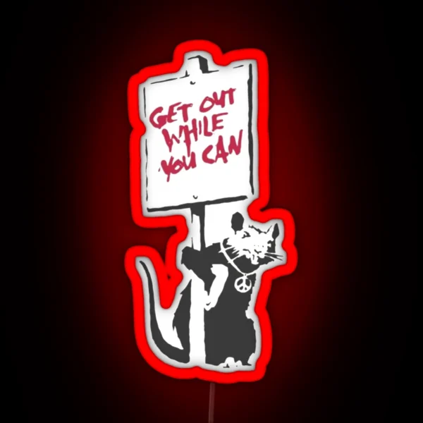 Banksy Art Rat RGB Neon Sign