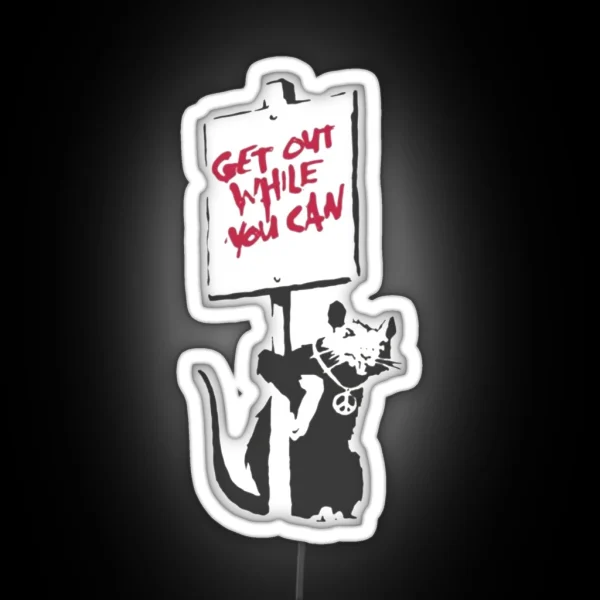 Banksy Art Rat RGB Neon Sign