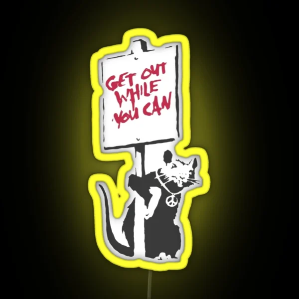 Banksy Art Rat RGB Neon Sign
