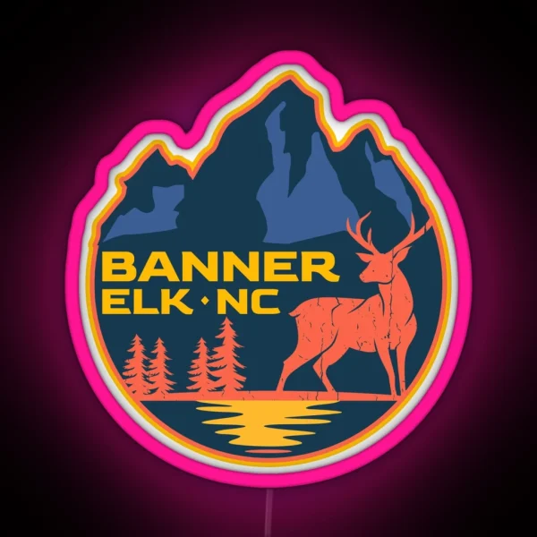 Banner Elk NC Adventure Badge RGB Neon Sign