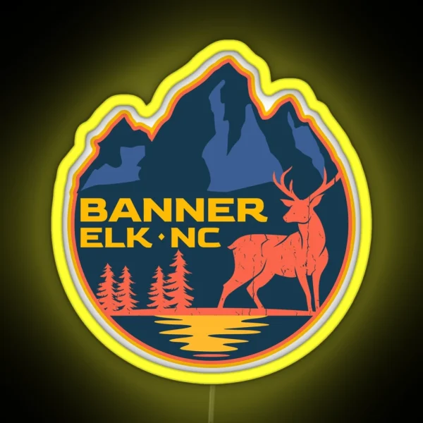 Banner Elk NC Adventure Badge RGB Neon Sign