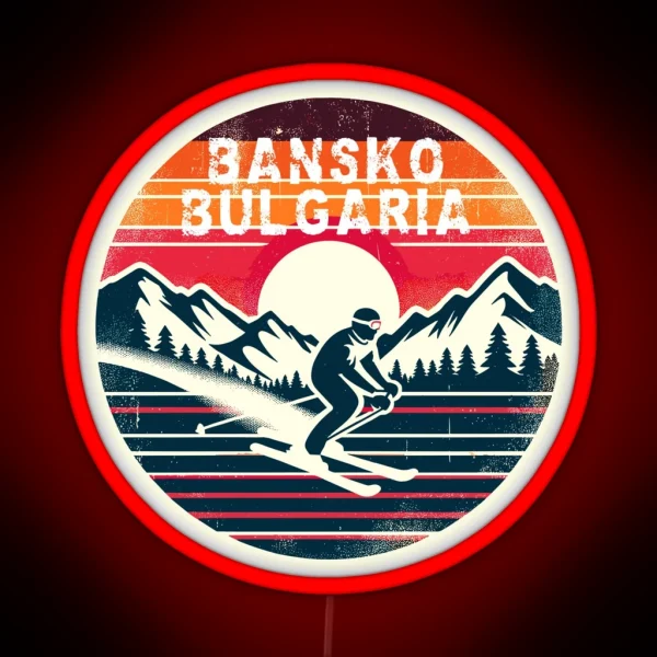 Bansko Bulgaria Ski Vintage Sunset RGB Neon Sign