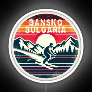 Bansko Bulgaria Ski Vintage Sunset RGB Neon Sign