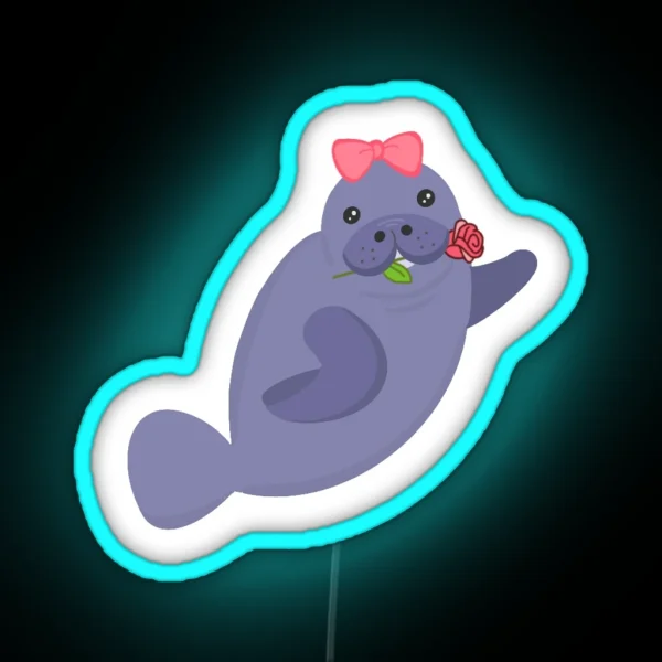 Barbara Manatee RGB Neon Sign