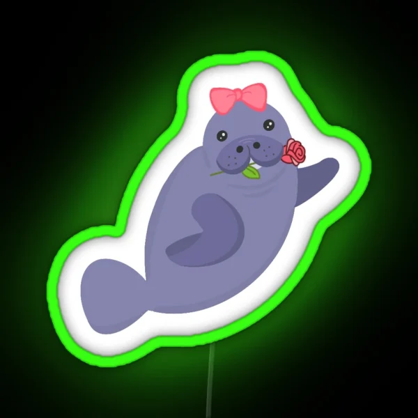 Barbara Manatee RGB Neon Sign