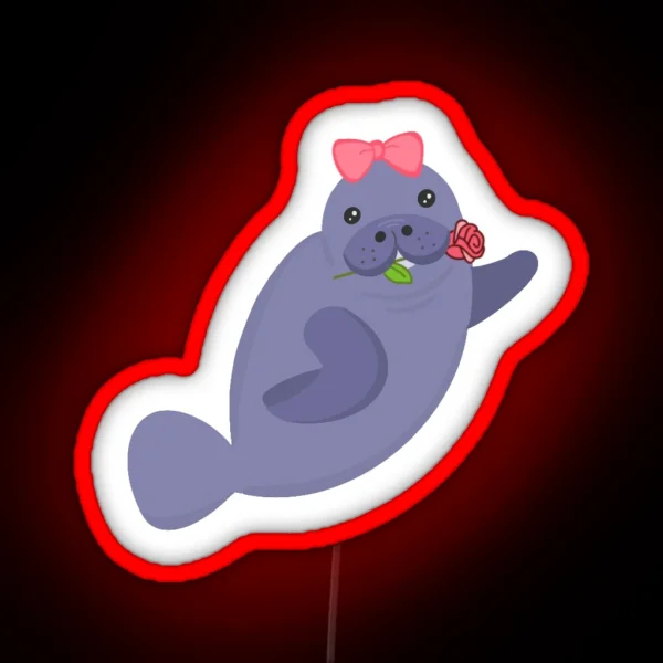 Barbara Manatee RGB Neon Sign