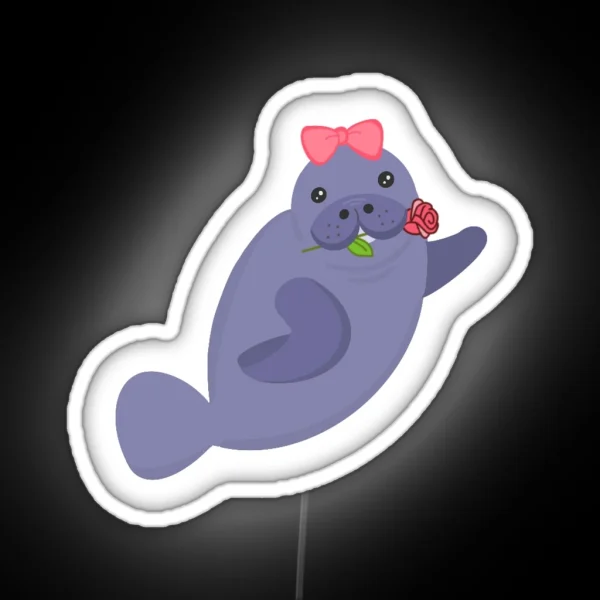 Barbara Manatee RGB Neon Sign