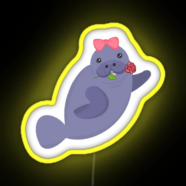 Barbara Manatee RGB Neon Sign