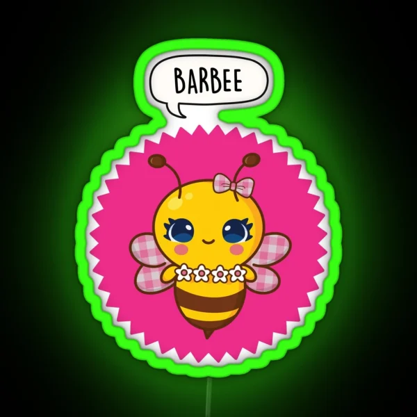 Barbee Cute Barbie Pun RGB Neon Sign