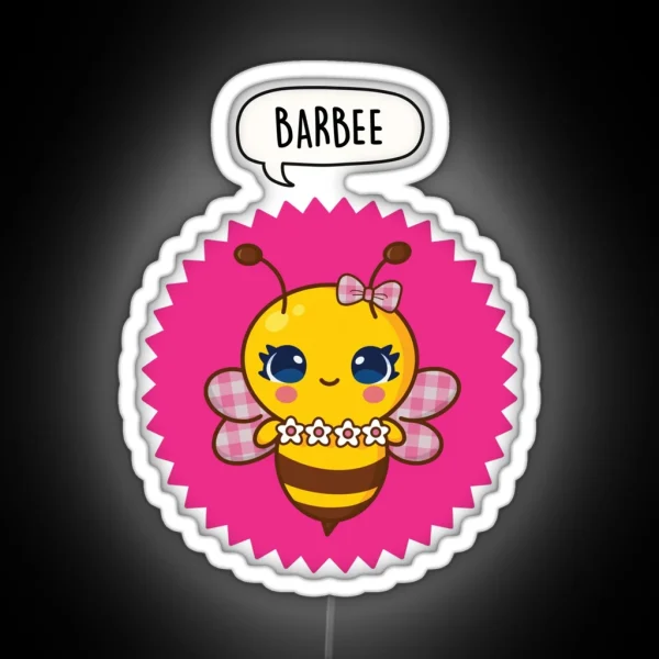 Barbee Cute Barbie Pun RGB Neon Sign