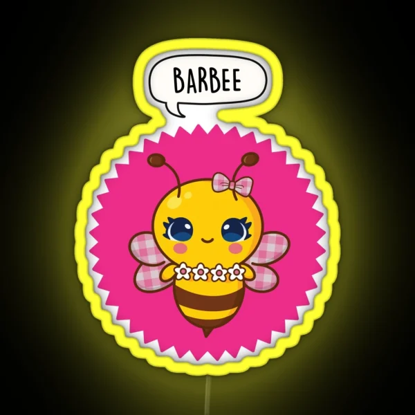 Barbee Cute Barbie Pun RGB Neon Sign