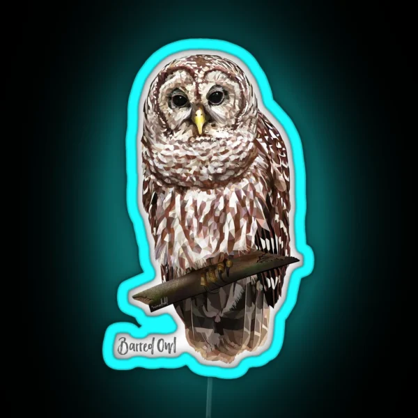 Barred Owl Wildlife Bird RGB Neon Sign