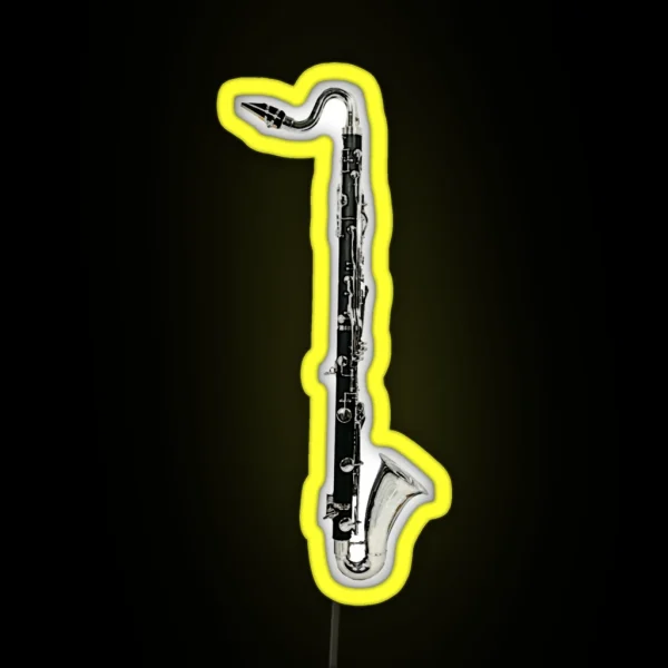 Bass Clarinet Not A Black Saxophone RGB Neon Sign