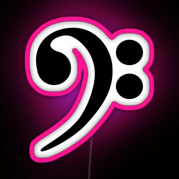 Bass Clef Music Note RGB Neon Sign