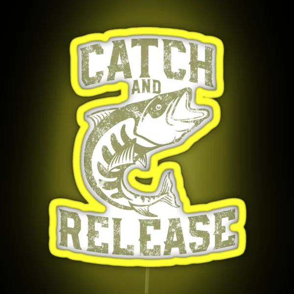 Bass Fishing Catch And Release Fishing Led Bass Fish RGB Neon Sign