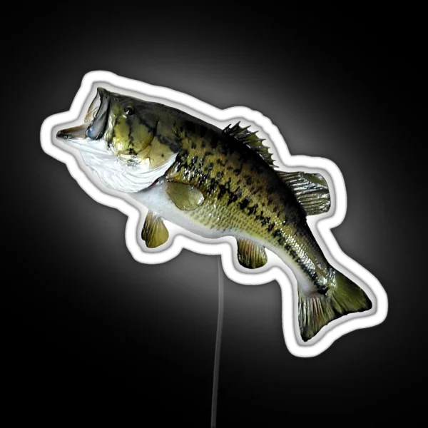 Bass Fishing Real Largemouth Bass Fish High RGB Neon Sign