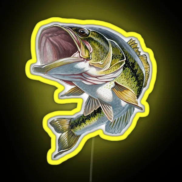 Bass Fishing RGB Neon Sign