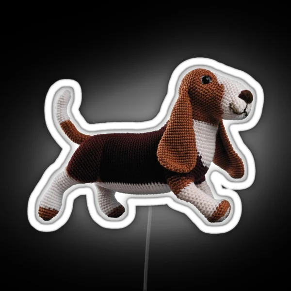 Basset Hound AMIGURUMI RGB Neon Sign