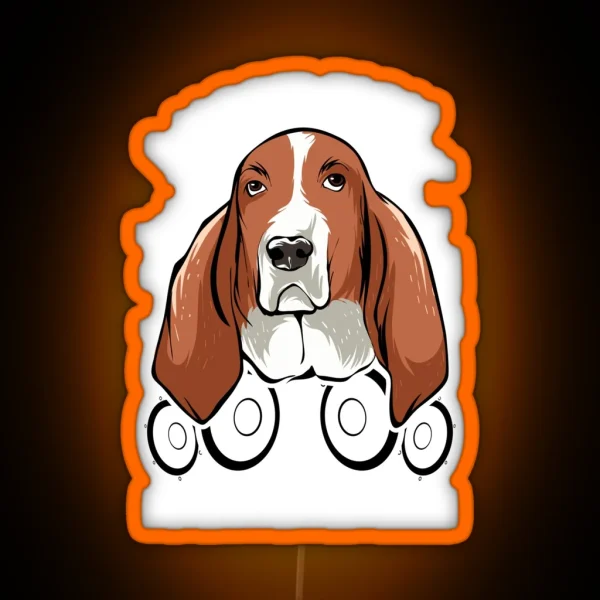 Basset Hound Big Ears But Not Listening Design Idea RGB Neon Sign