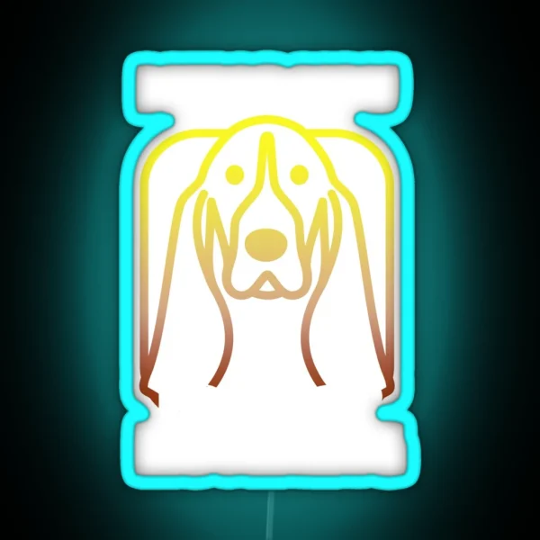 Basset Hound Big Ears But Not Listening Design Idea RGB Neon Sign