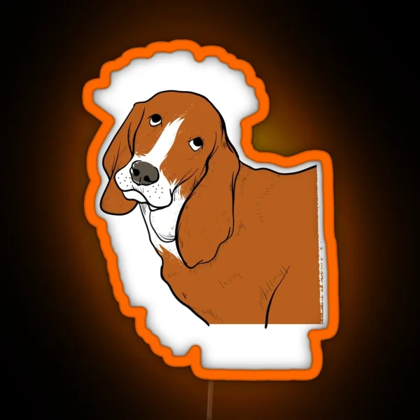 Basset Hound Big Ears But Not Listening Design Idea RGB Neon Sign