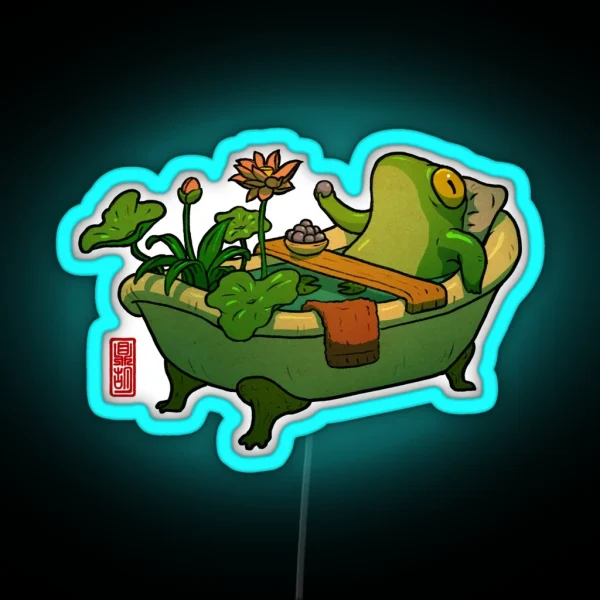 Bathtime Frog RGB Neon Sign