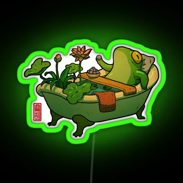 Bathtime Frog RGB Neon Sign