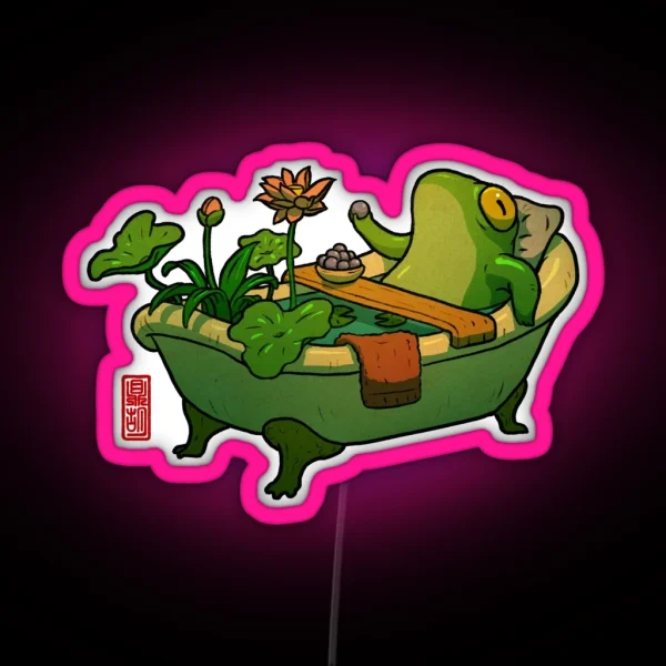 Bathtime Frog RGB Neon Sign