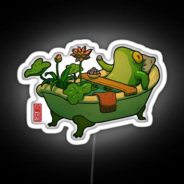 Bathtime Frog RGB Neon Sign