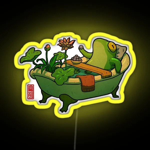 Bathtime Frog RGB Neon Sign