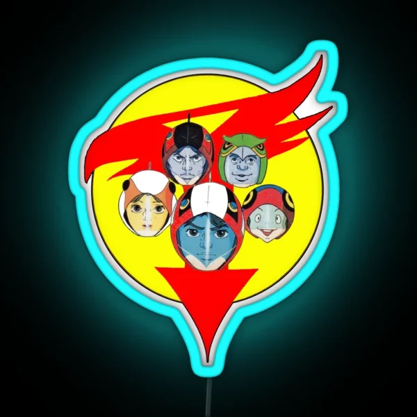 Battle Of The Planets Aka Gatchaman Team RGB Neon Sign