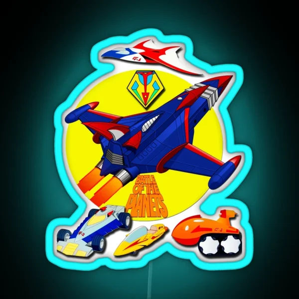 Battle Of The Planets Gatchaman Vehicle Logo RGB Neon Sign