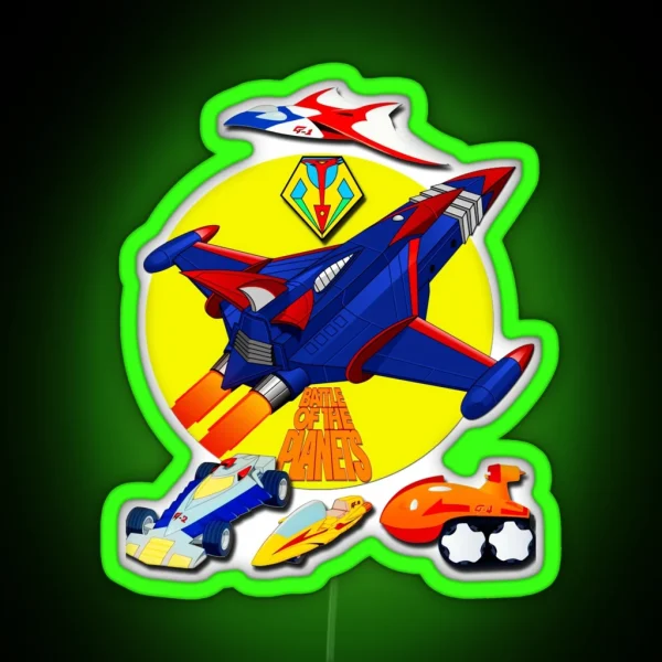Battle Of The Planets Gatchaman Vehicle Logo RGB Neon Sign