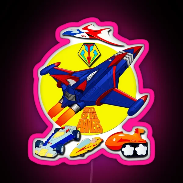 Battle Of The Planets Gatchaman Vehicle Logo RGB Neon Sign