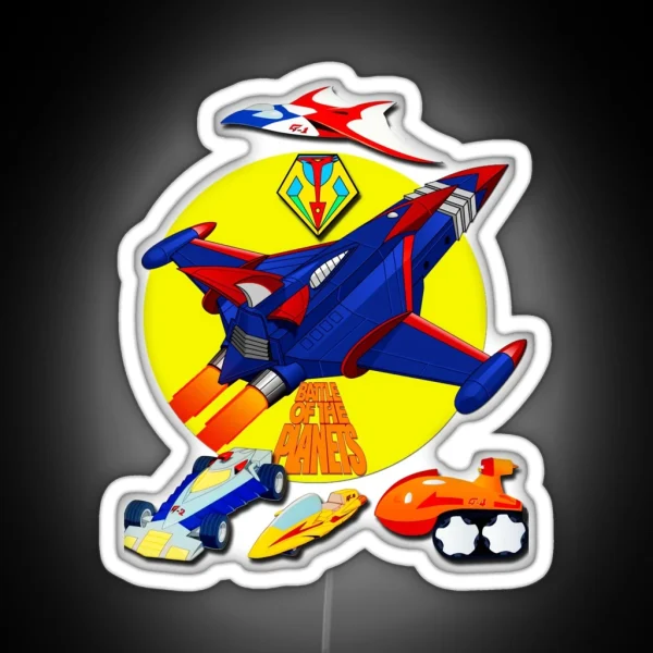 Battle Of The Planets Gatchaman Vehicle Logo RGB Neon Sign