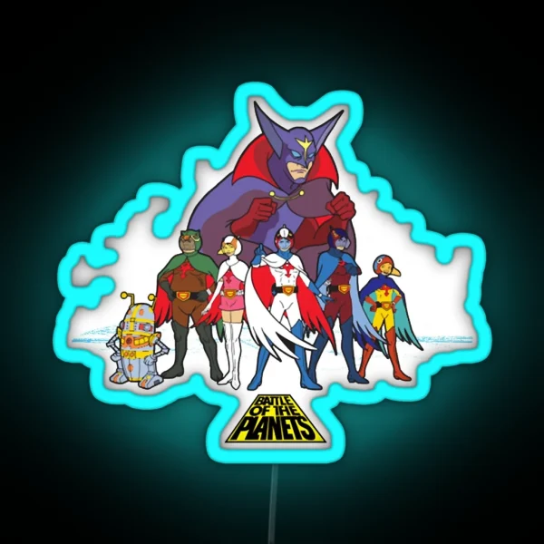 Battle Of The Planets Group RGB Neon Sign