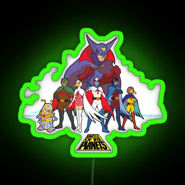 Battle Of The Planets Group RGB Neon Sign