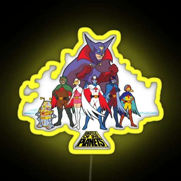 Battle Of The Planets Group RGB Neon Sign