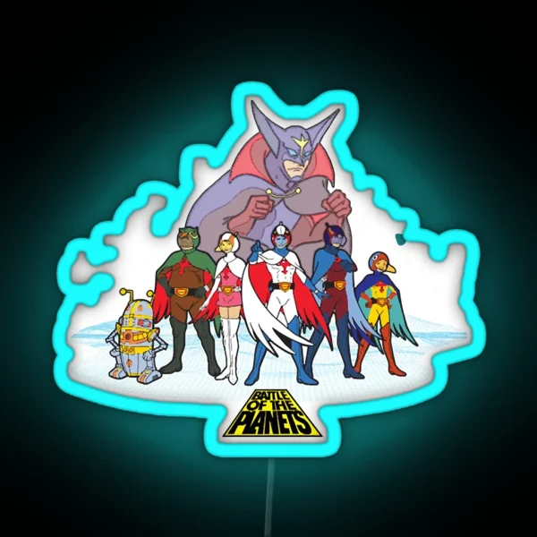 Battle Of The Planets Group RGB Neon Sign