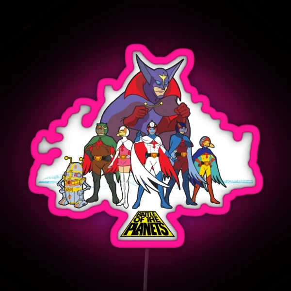 Battle Of The Planets Group RGB Neon Sign