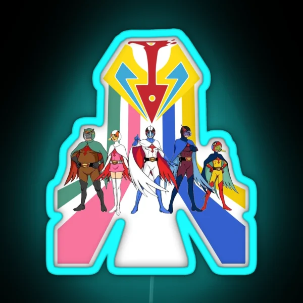 Battle Of The Planets Retro Sicence Team Stripe RGB Neon Sign