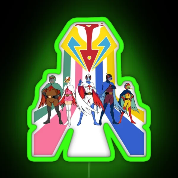 Battle Of The Planets Retro Sicence Team Stripe RGB Neon Sign