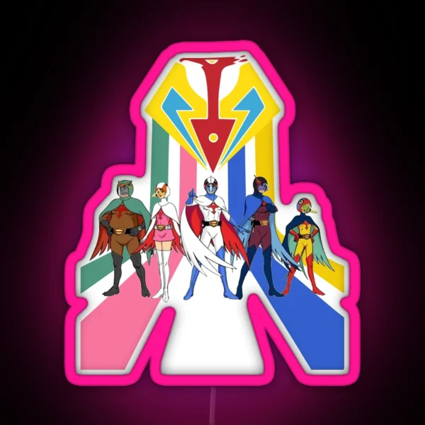 Battle Of The Planets Retro Sicence Team Stripe RGB Neon Sign