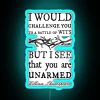 Battle Of Wits A Sarcastic And Funny William Shakespeare Quote Design RGB Neon Sign - Image 3