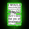 Battle Of Wits A Sarcastic And Funny William Shakespeare Quote Design RGB Neon Sign - Image 4